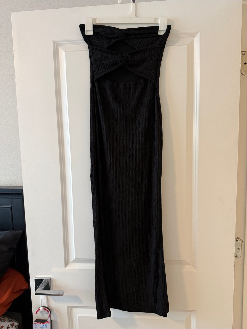 Black Strapless Cutout Maxi Dress